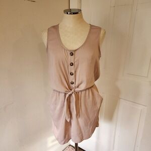 Express Blush Pink Button‎ Front Romper Women's Small